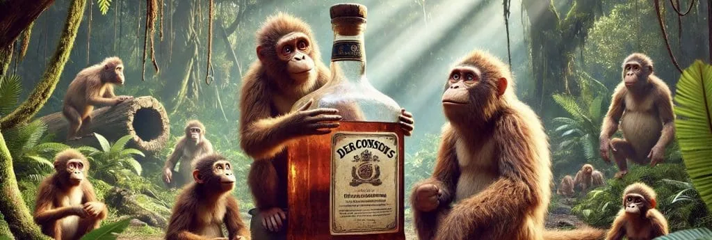 Nos lointains ancêtres, des proconsuls, autour d'une bouteille d'alcool.